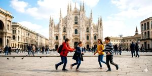 Des enfants jouant à Milan